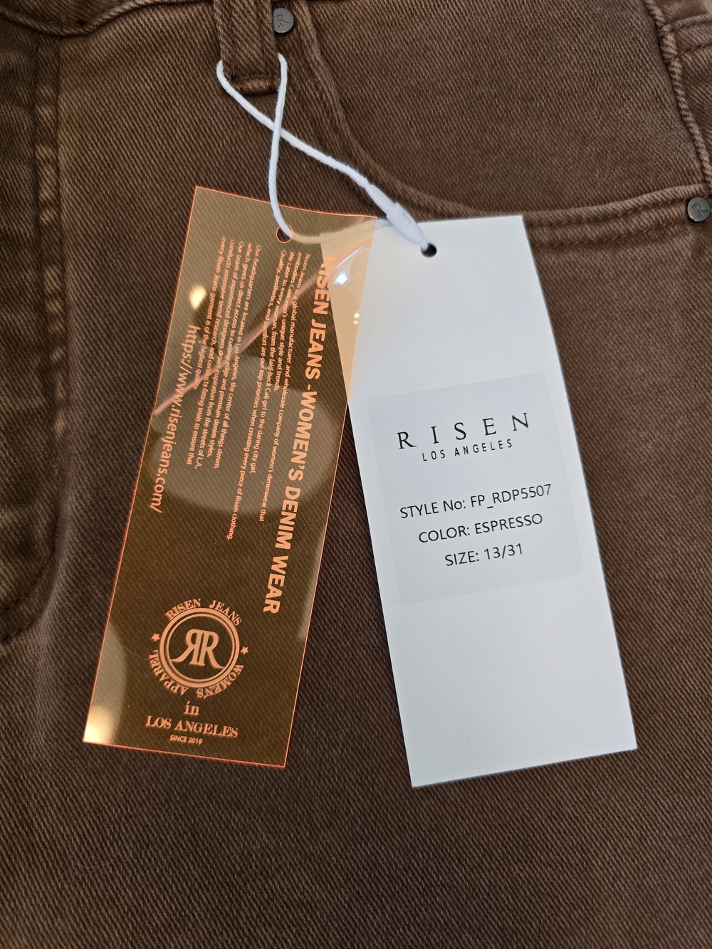 Risen Wide-Leg Jeans in Rust Brown - Picture 2 of 6